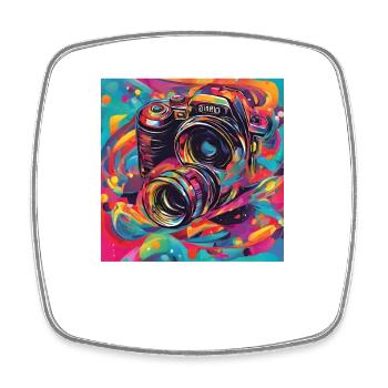 Camera Colorful - Square fridge magnet - white - Front