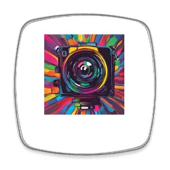 Camera Colorful - Square fridge magnet - white - Front