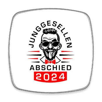 Bachelor Party 2024 Bachelor Party - Square fridge magnet - white - Front