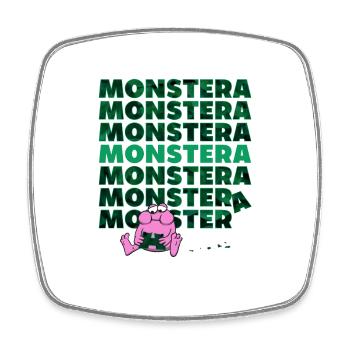 Monstera Monster - Viereckiger Kühlschrankmagnet - Weiß - Vorne