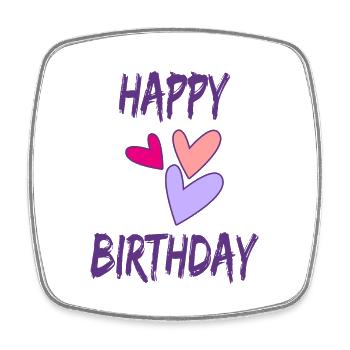 HAPPY BIRTHDAY. ANNIVERSAIRE. - Magnet carré - blanc - Devant