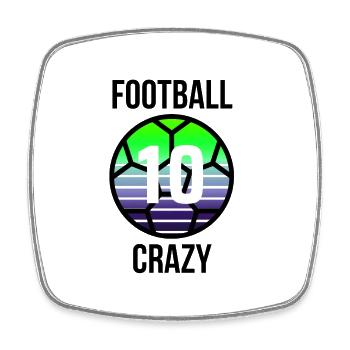 Football Crazy number 10 - Square fridge magnet - white - Front