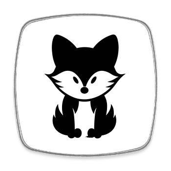 Renard - Magnet carré - blanc - Devant
