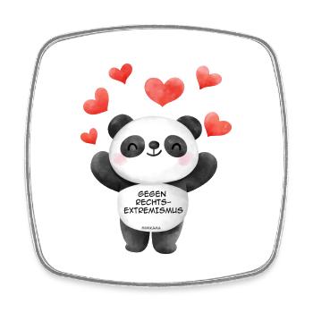 Mimikama Panda gegen Rechtsextremismus - Viereckiger Kühlschrankmagnet - Weiß - Vorne
