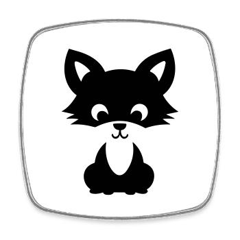 Fox - Square fridge magnet - white - Front