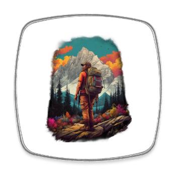 Wanderer 01 - Square fridge magnet - white - Front