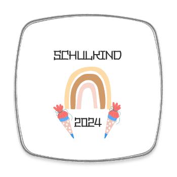 Schulkind 2 - Viereckiger Kühlschrankmagnet - Weiß - Vorne