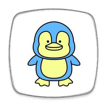 pinguin comic - Viereckiger Kühlschrankmagnet - Weiß - Vorne