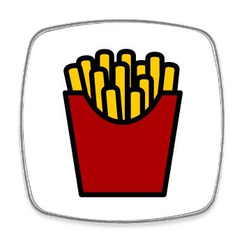 French fries - Square fridge magnet - white - Front