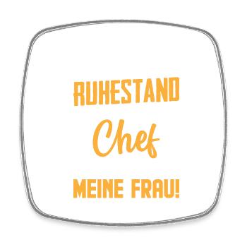 Frau Rente Chef - Viereckiger Kühlschrankmagnet - Weiß - Vorne