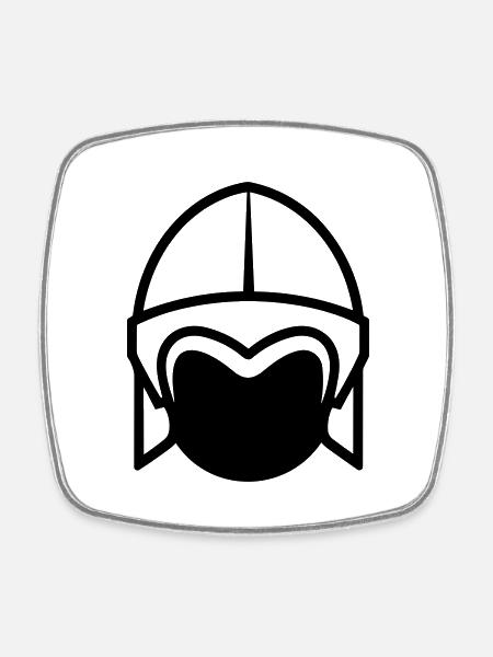 Wikingerhelm Krieger - Viereckiger Kühlschrankmagnet - Weiß
