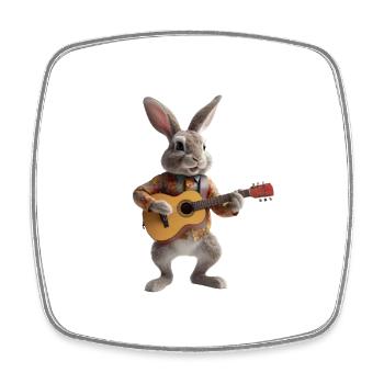 Rabbit Gitarre - Viereckiger Kühlschrankmagnet - Weiß - Vorne