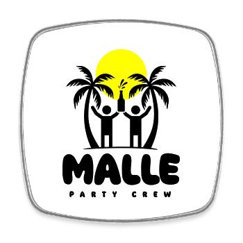 Malle Party Crew Mallorca Spruch - Viereckiger Kühlschrankmagnet - Weiß - Vorne