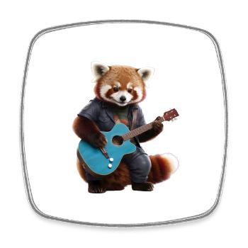Red Panda Gitarre - Viereckiger Kühlschrankmagnet - Weiß - Vorne