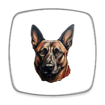 Belgian Malinois charakterstark - Viereckiger Kühlschrankmagnet - Weiß - Vorne