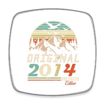 2014 vintage anniversaire rétro vintage cadeau - Magnet carré - blanc - Devant