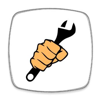 Fist Wrench - Square fridge magnet - white - Front