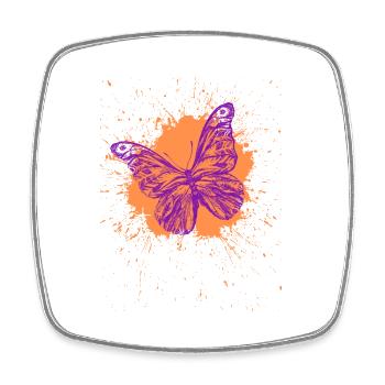 Fluttering Beauty: Schmetterlingstanz T-Shirt - Viereckiger Kühlschrankmagnet - Weiß - Vorne