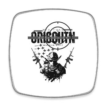 Creating peace - disarmament now! Orischtn - Square fridge magnet - white - Front