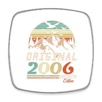 2006 vintage anniversaire rétro vintage cadeau - Magnet carré - blanc - Devant
