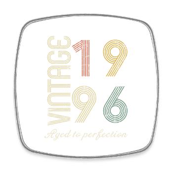 Cadeau d’anniversaire 28 ans - 1996 - Magnet carré - blanc - Devant