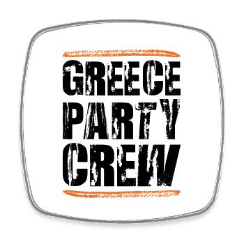 Équipe de fête en Grèce - Magnet carré - blanc - Devant