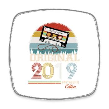 Cadeau rétro élégant : 2019 Vintage - Magnet carré - blanc - Devant