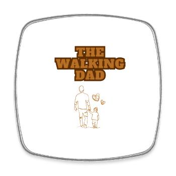 The Walking Dad Daughter Brown - Viereckiger Kühlschrankmagnet - Weiß - Vorne
