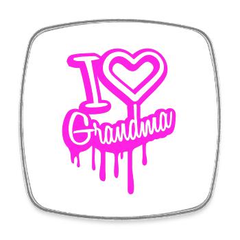 I Love Grandma Oma Liebe Graffiti Großmutter - Viereckiger Kühlschrankmagnet - Weiß - Vorne