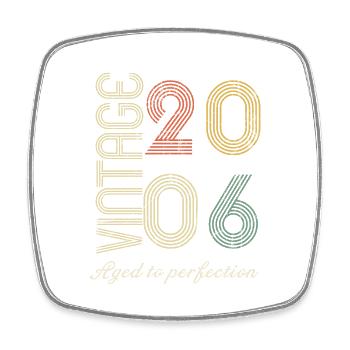 Geschenk zum 18. Geburtstag - 2006 - Viereckiger Kühlschrankmagnet - Weiß - Vorne