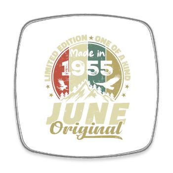 Juin 1955 Cadeau Anniversaire Juin 1955 Juin 1955 - Magnet carré - blanc - Devant