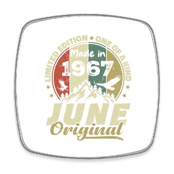 Juin 1967 Cadeau Anniversaire Juin 1967 Juin 1967 - Magnet carré - blanc - Devant