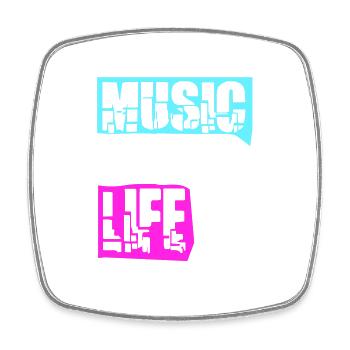 La musique est ma vie Musik ist mein Leben liebe spruch - Magnet carré - blanc - Devant