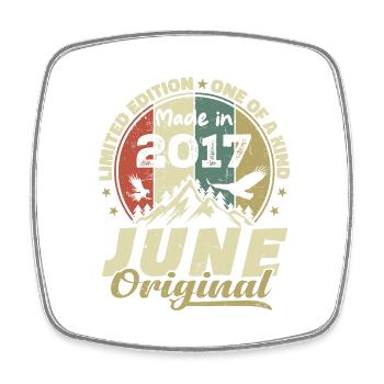 June 2017 Birthday Gift June 2017 June 2017 - Square fridge magnet - white - Front
