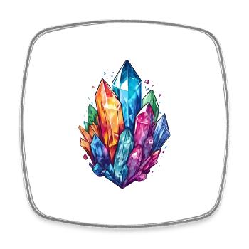 Bunter Kristal, Kunst ausgefallen, für fantasy - Viereckiger Kühlschrankmagnet - Weiß - Vorne