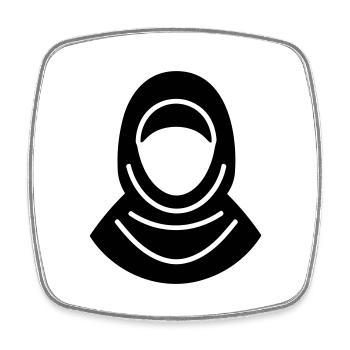 hijab headscarf muslim woman - Square fridge magnet - white - Front