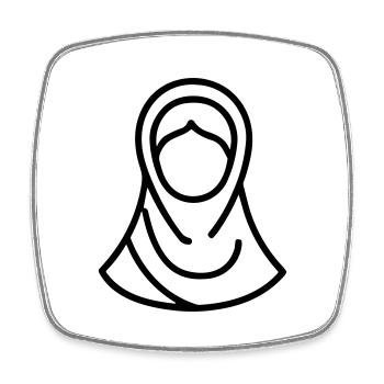 hijab headscarf muslim woman - Square fridge magnet - white - Front