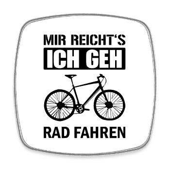 mir reichts rad fahren - Viereckiger Kühlschrankmagnet - Weiß - Vorne
