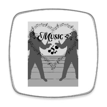 Liebe Zur Musik Herz - Viereckiger Kühlschrankmagnet - Weiß - Vorne