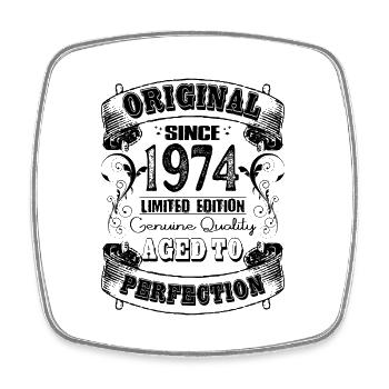 1974 Vintage Born Retro Vintage Geburtstag - Viereckiger Kühlschrankmagnet - Weiß - Vorne