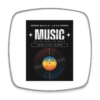 Liebe zur Musik Schallplatten - Viereckiger Kühlschrankmagnet - Weiß - Vorne