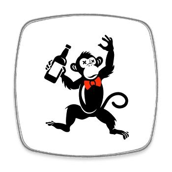 Affe Lustig Party Jga Bräutigam Groom - Viereckiger Kühlschrankmagnet - Weiß - Vorne
