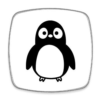 Pingouin - Magnet carré - blanc - Devant
