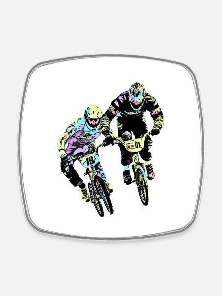 BMX - Square fridge magnet - white