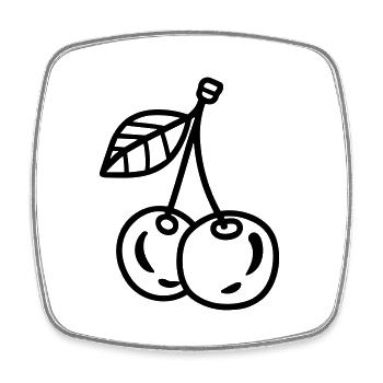 cherry - Square fridge magnet - white - Front
