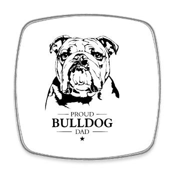 Bulldog Dad Bouledogue anglais Chiens Wilsigns - Magnet carré - blanc - Devant