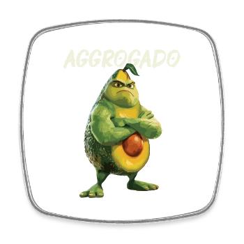 Avocado Aggrocado Vegan Essen Vegitarier Bio - Viereckiger Kühlschrankmagnet - Weiß - Vorne