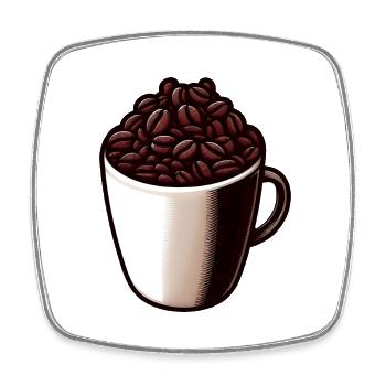 Kaffee Tee - Kaffeetasse - Tee - Viereckiger Kühlschrankmagnet - Weiß - Vorne