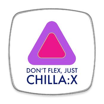 Don‘t flex just chillax - Viereckiger Kühlschrankmagnet - Weiß - Vorne