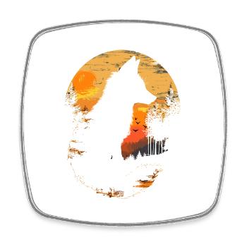 Tête de renard forêt animaux nature arbres bébé renard - Magnet carré - blanc - Devant